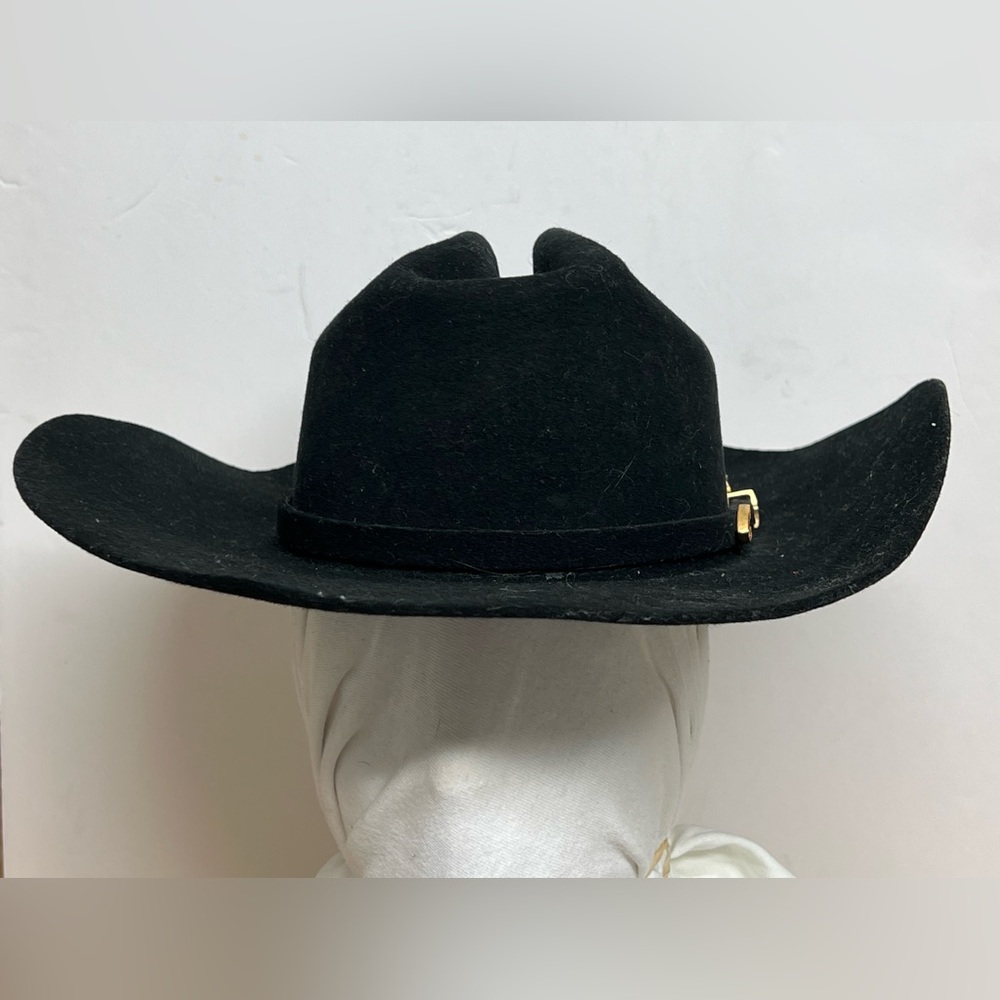 Twinstone Chicago Cowboy Hat Black Fine Felt Unisex Sz 6 3/4 Texas USA Rodeo